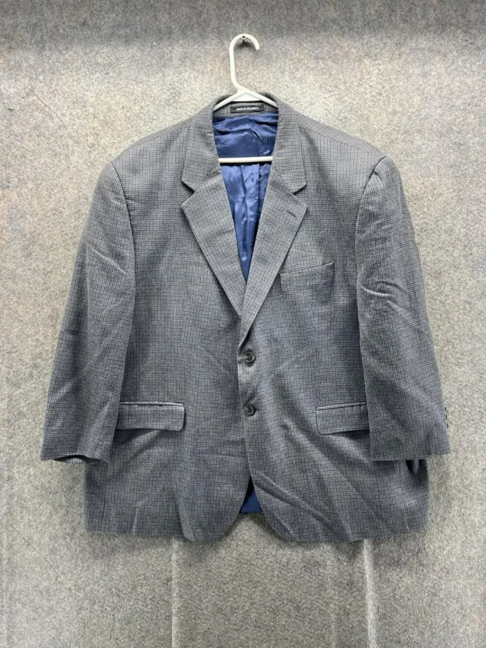 Lauren Ralph Lauren Blazer Mens 48S Gray Wool Check Sport Coat Jacket Short